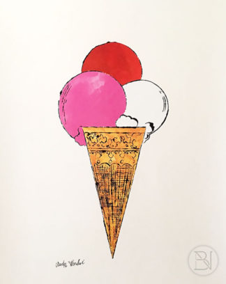 Ice Cream Dessert (red, pink, and white)